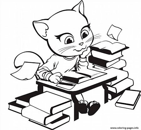 Angela Study Book Talking Tom Coloring Pages Printable