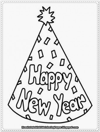 Happy New Year Coloring Pages Printable, Clock Coloring Page Party ...