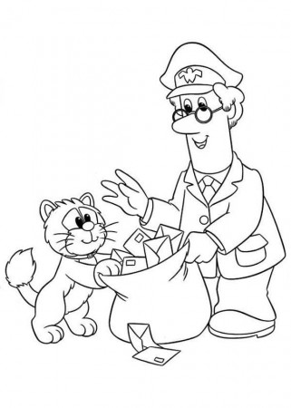 Postman Pat Put All Mail in a Bag Coloring Pages | Bulk Color