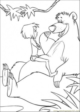 Mowgli Is Sitting On Baloo Coloring Page for Kids - Free The Jungle Book  Printable Coloring Pages Online for Kids - ColoringPages101.com | Coloring  Pages for Kids