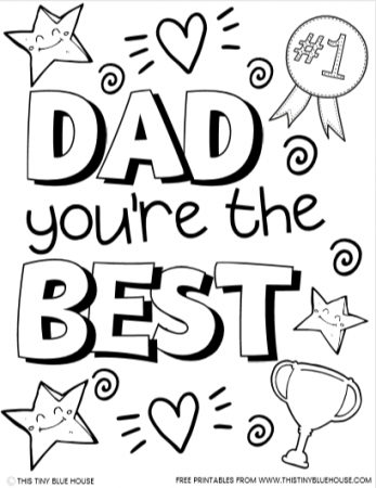 Free Cute Printable Father's Day Coloring Pages - This Tiny Blue House