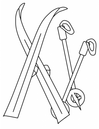 Skis coloring pages