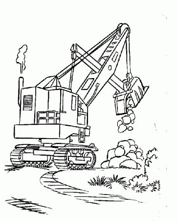 Crane lifting Coloring pages for Kids to Print Free