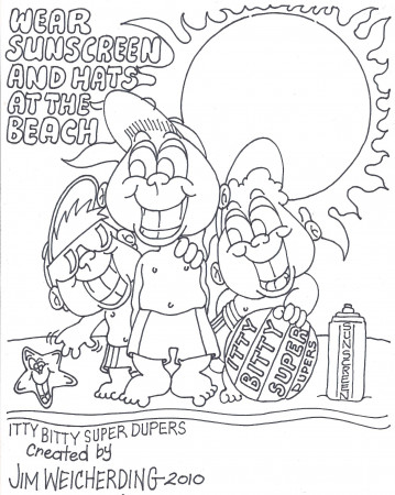 Sun safety coloring page