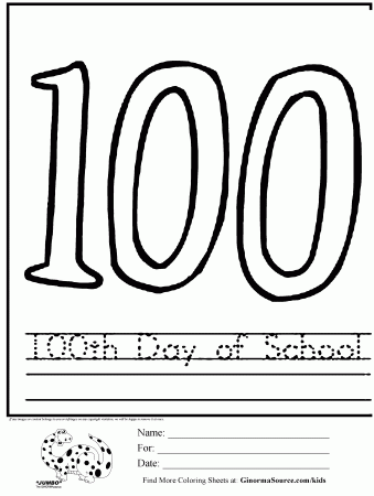 100Th Day Of School Coloring Pages - Coloring Pages For All Ages
