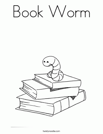 Book Worm Coloring Page - Twisty Noodle