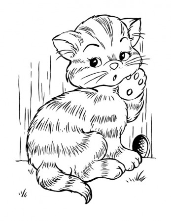 8 Cat Coloring Pages! - The Graphics Fairy