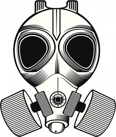 Amazon.com: Divine Designs Gas MASK Biohazard Black White Vinyl Decal  Sticker Two in One Pack (4 Inches Tall) : Automotive