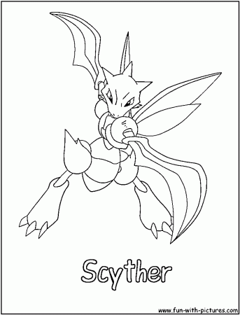 Scyther Coloring Page