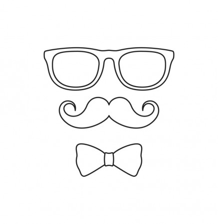 Coloring page with Mustache, Bow Tie, and Glasses for kids 9954972 Vector  Art at Vecteezy