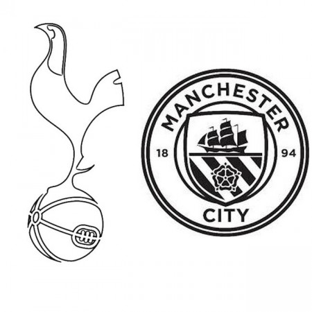 Coloring page UEFA Champions League 2019 : Quarter-finals : Tottenham -  Manchester City 1