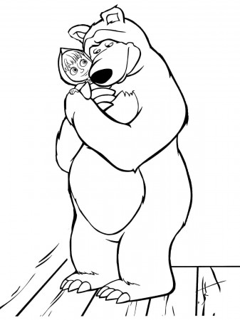 coloring page: Masha And The Bear Drawing At Paintingvalley ...