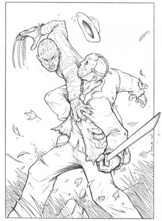 Freddy vs Jason coloring pages