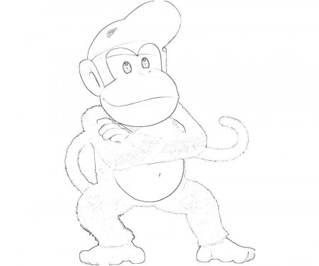 Donkey Kong And Diddy Kong - Coloring Pages for Kids and for Adults
