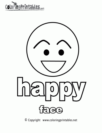 Adjectives Happy Face Coloring Page - A Free English Coloring ...