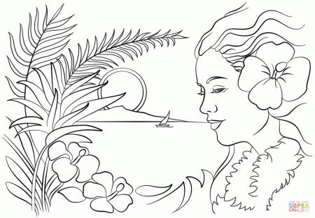 Beautiful Hawaii coloring page | Free Printable Coloring Pages