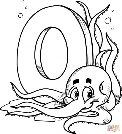 Letter O is for Octopus coloring page | Free Printable Coloring Pages