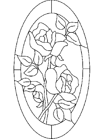 Stained Glass Flower Coloring Page Coloring Pages For Kids #i5 ...