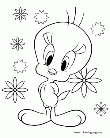 Gangster Tweety Colouring Pages