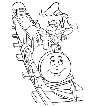 Old Train Driver Coloring Page - Free Printable Coloring Pages for Kids