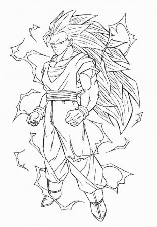 Goku Super Saiyan 3 Form In Dragon Ball Z Coloring Page : Kids Play Color |  Dragon coloring page, Super coloring pages, Goku super