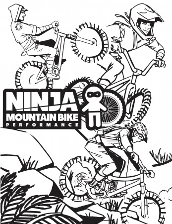 NINJA COLORING PAGES | Ninja Mountain Bike Skills