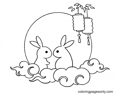 Moon Festival Coloring Pages - Moon Coloring Pages - Coloring Pages For  Kids And Adults