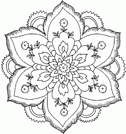 flower coloring pages for adults - Clip Art Library