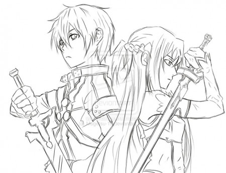 Anime Coloring Pages Sao - Coloring and Drawing