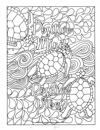 Positive Mind Positive Vibes quote coloring page | Etsy | Quote ...
