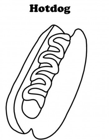 hotdog coloring pages of food for kids id 72544 : Uncategorized ... | Hot  dogs, Dog coloring page, Food coloring pages