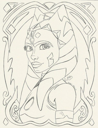 Ahsoka Tano Colouring Pages by Ryan Brock in 2021 | Star wars drawings,  Star wars art drawings, Star wars artwork