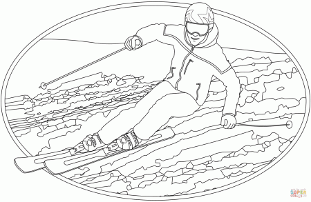Ski coloring page | Free Printable Coloring Pages