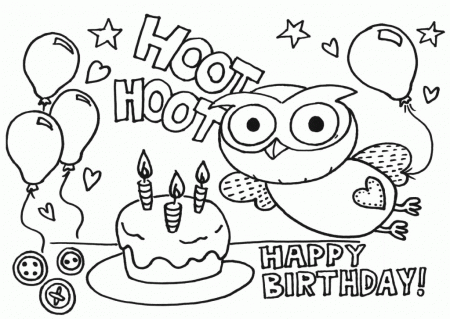 Happy Birthday Card Coloring Pages Cat And Dog - VoteForVerde.com