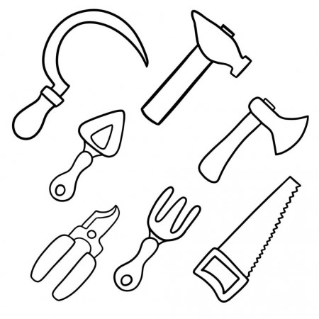 A large set of metal garden tools for pruning plants, for caring for  plants, vector illustration on a white background, A set of pictures, coloring  book 8088887 Vector Art at Vecteezy