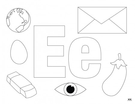 Letter E Coloring Pages - 15 FREE Pages | Printabulls