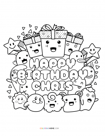 Happy Birthday Chris coloring page