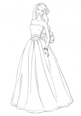 Dress Coloring Pages Print Lovely Wedding - Dress Coloring Pages To Print |  behindthegown.com