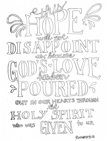 Sunday Coloring Page – Romans 5:5 | from victory road