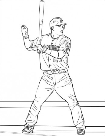 Mike Trout Coloring Page - Free ...