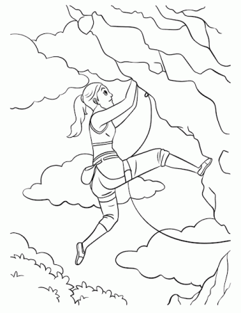 Premium Vector | Rock climbing coloring page for kids