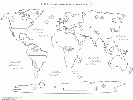 FREE Coloring Map of the 7 Continents