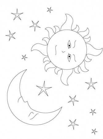 Sun and Moon Coloring Pages