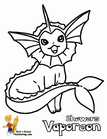 Vaporeon - Coloring Pages for Kids and for Adults