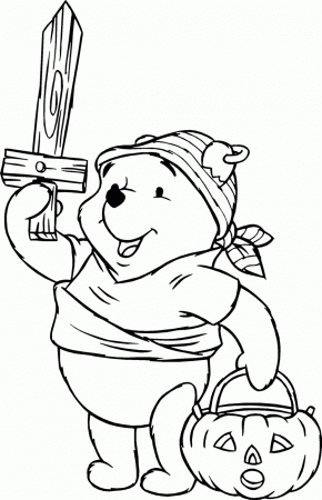 Pooh Halloween Coloring Pages >> Disney Coloring Pages