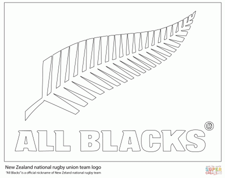 All Blacks - New Zealand Rugby Team coloring page | Free ...
