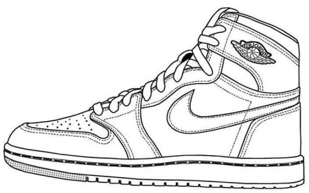 Air Jordan Shoes Coloring Pages to Learn Drawing Outlines ...