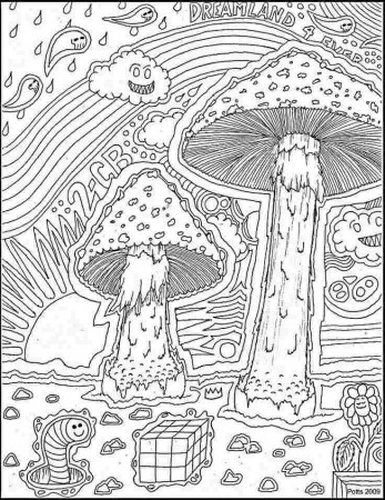 psychedelic mushroom coloring pages 1000 images about adult ...