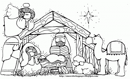 Christmas Jesus Stable Coloring - Colorine.net | #7947