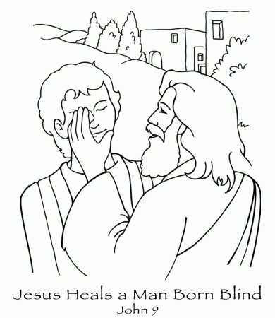 Coloring Page Jesus Heals Blind Man With Mud - Coloring Pages For ...